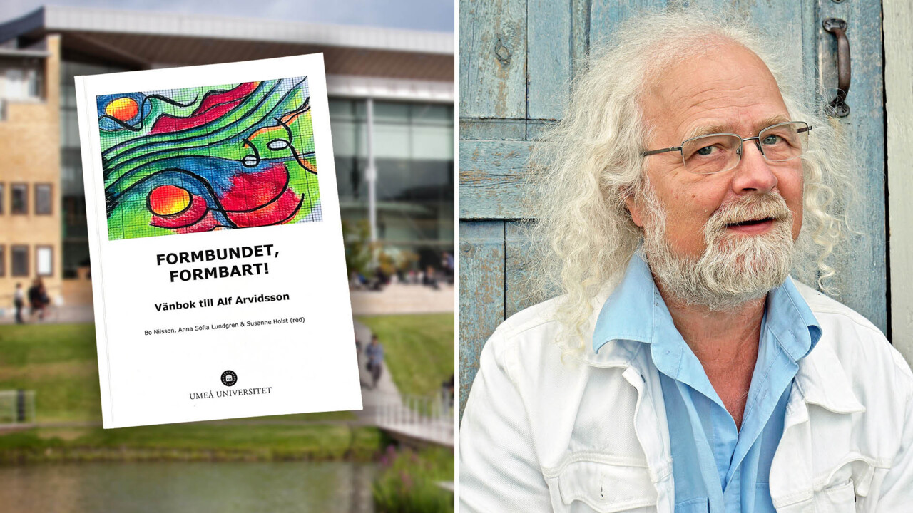 Bildkollage med Alf Arvidsson och boken 