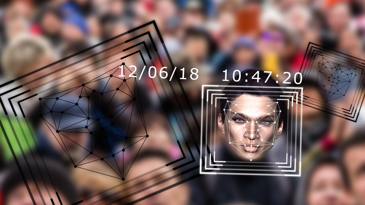 Face being scanned. Illustration.