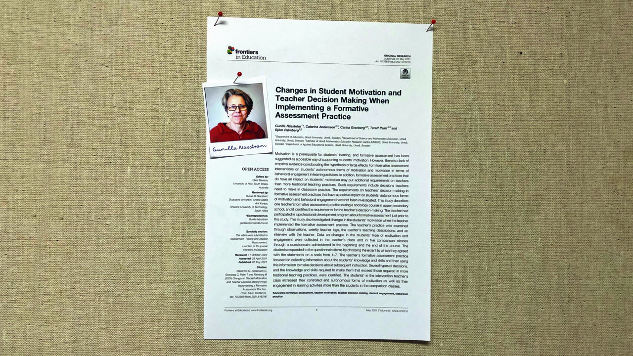 Gunilla Näsströms artikel i Frontiers in Education