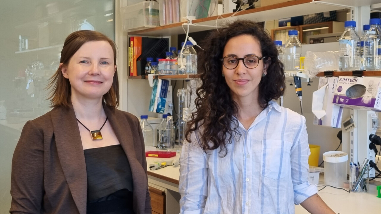 Sara Wilson och Luz Maria González-Castrillón i labbmiljö