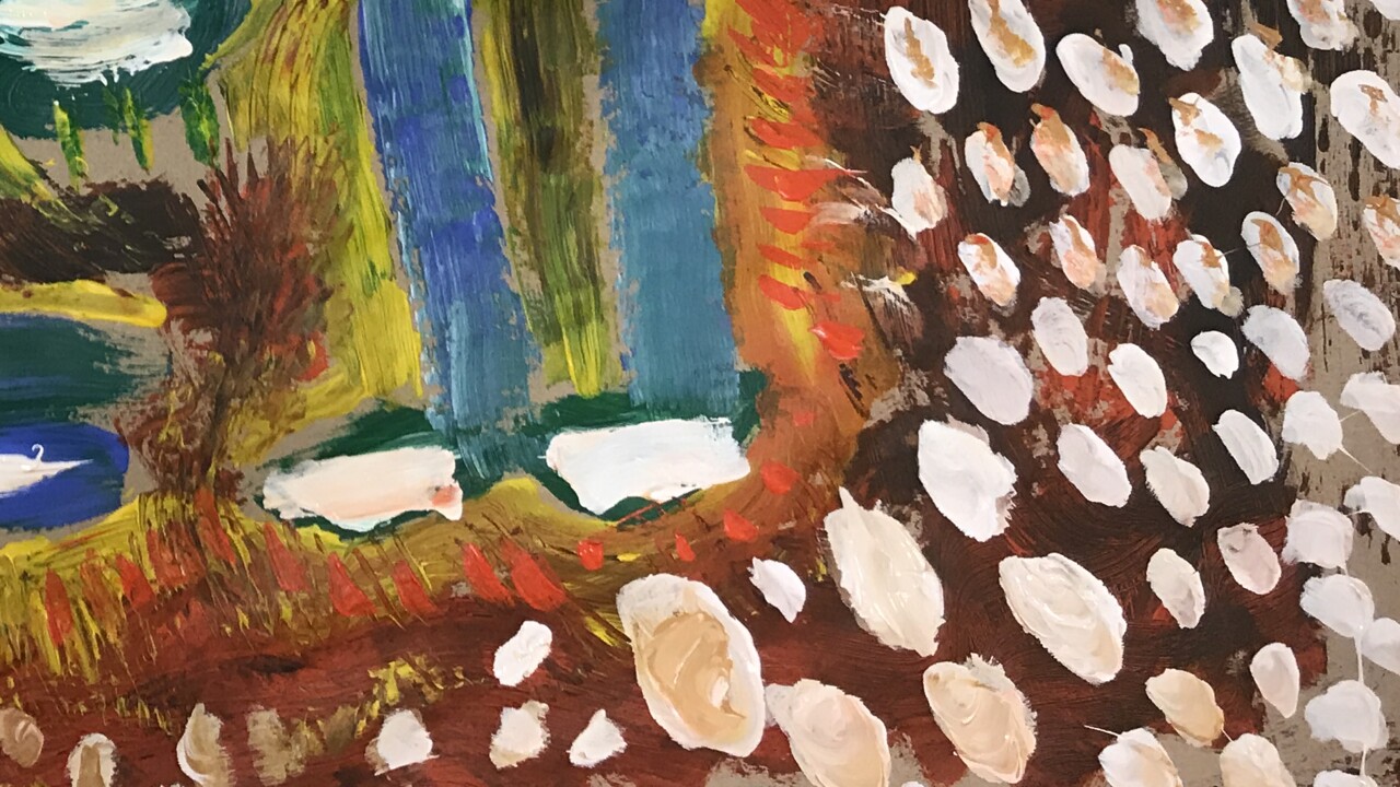 Detalj av gruppmålning