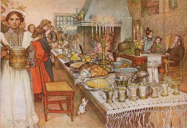 Carl Larsson, Julaftonen, illustration ur Spadarvet