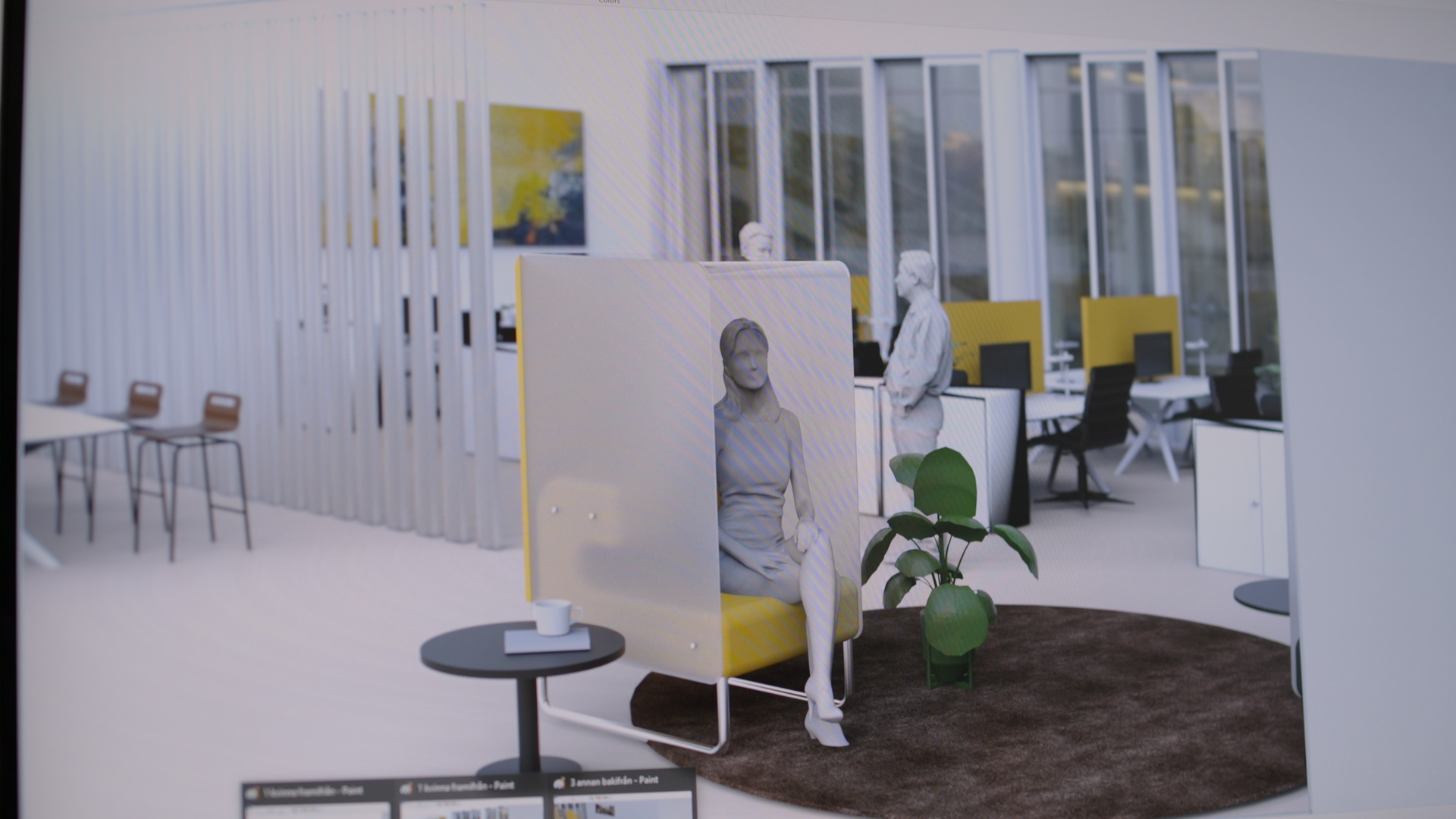 Digitala skisser av designstudenten Isabelle Olssons examensarbetet