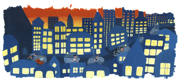 Får endast användas i samband med text om utställningen Årets svenska bilderbok är Maraton av Karin Cyrén. Utställning på Bildmuseet 13.3-13.9 2020.