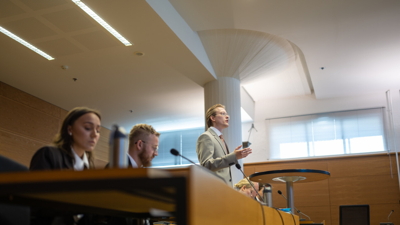 Robin Andersson pläderar under tävlingen