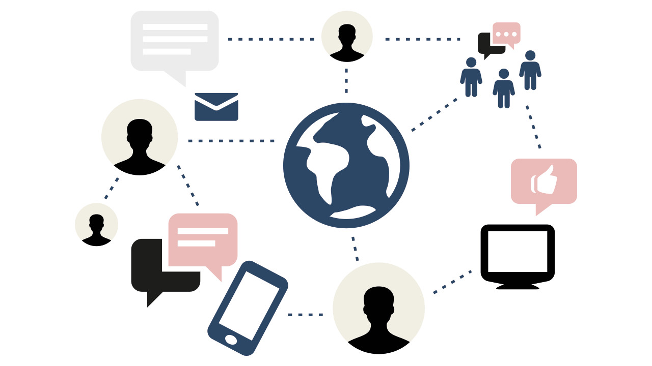 illustration av människolika figurer med streck emellan sig