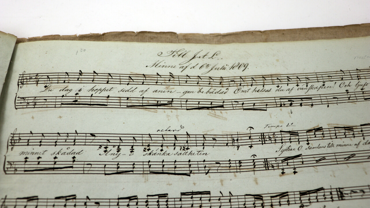 En notbok från J A Linders arkiv.