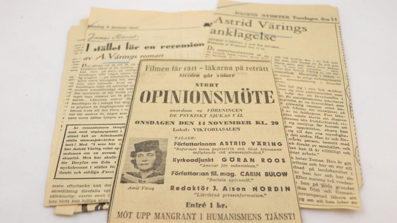 Pressklipp från Astrid Värings arkiv, Umeå universitetsbibliotek.
