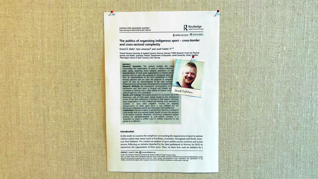 Publikation i European Sport Management Quarterly: Josef Fahlén