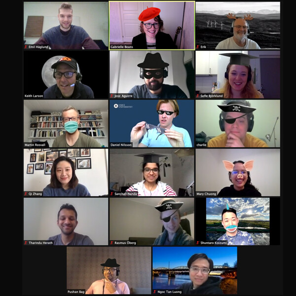 Bild från Zoom på kursdeltagarna