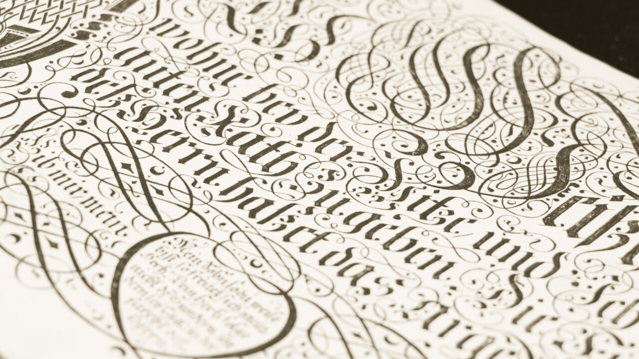 Uppslag av bok från Ekströmsamlingen