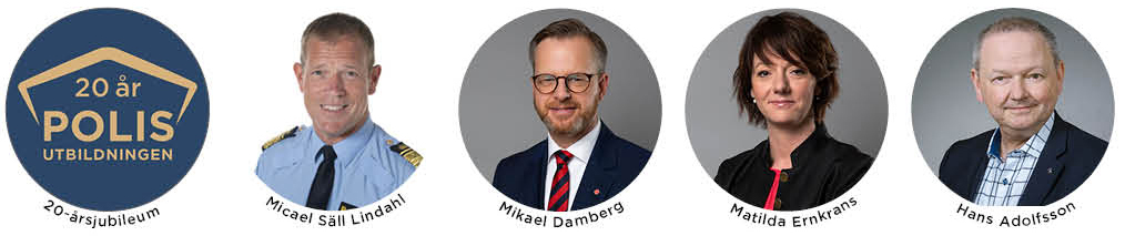 Talare på Polisutbildningens jubileumsfirande