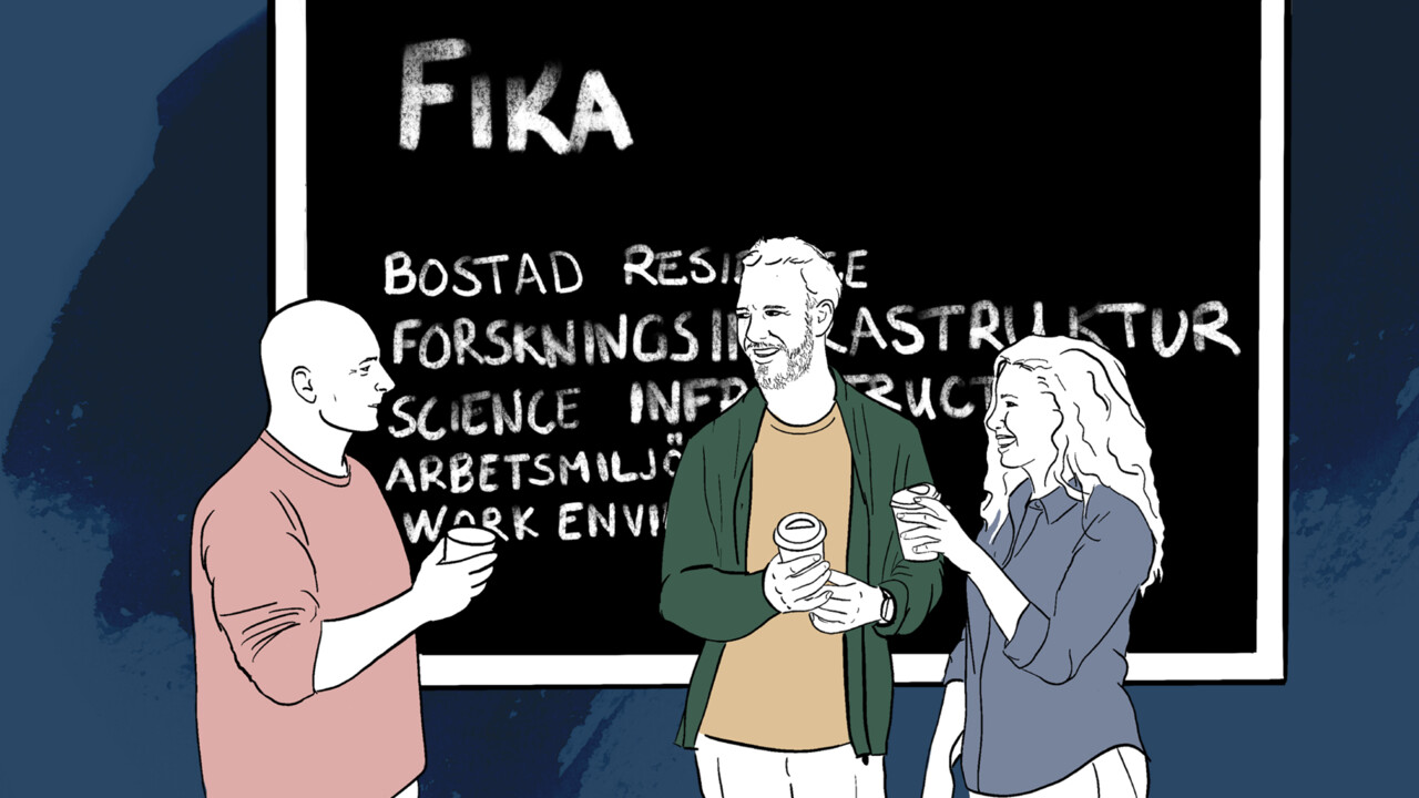 Illustration Fika efter en forskare