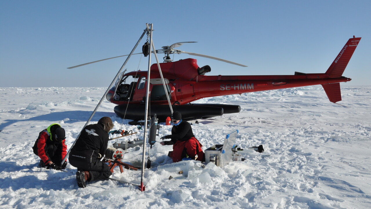 The Umeå Marine Sciences Centre staff at work taking water samples