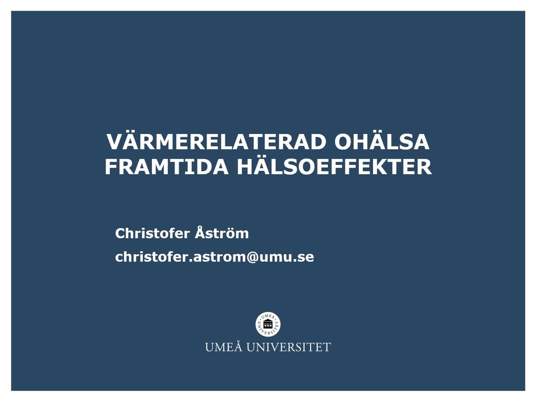 Video: Värmerelaterad ohälsa i framtiden