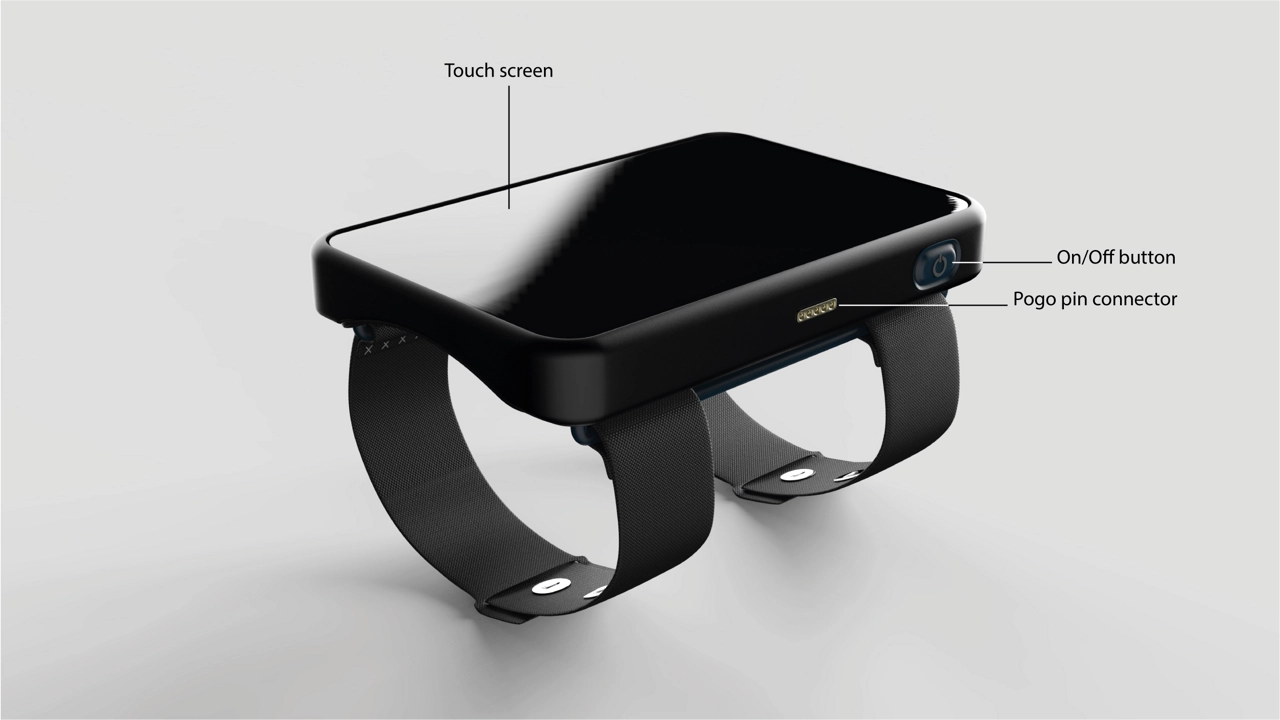 Touchscreen product that sits on the forearm.