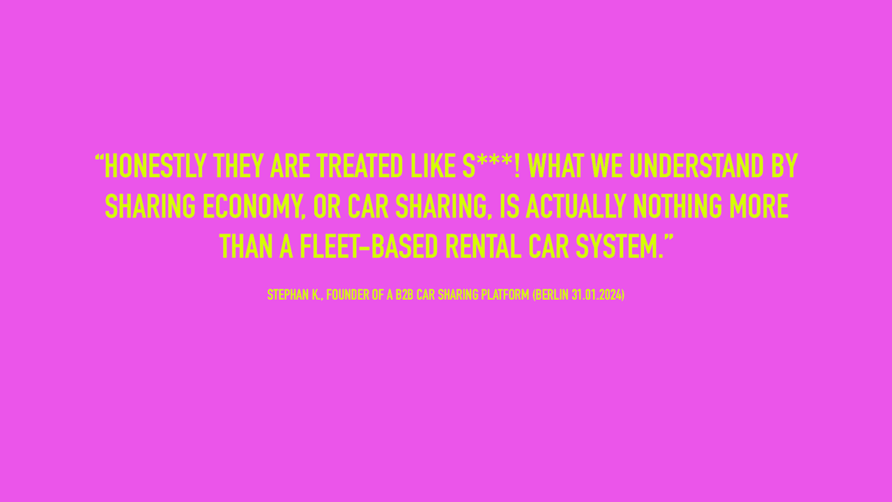 Shared vehicles are not treated with respect