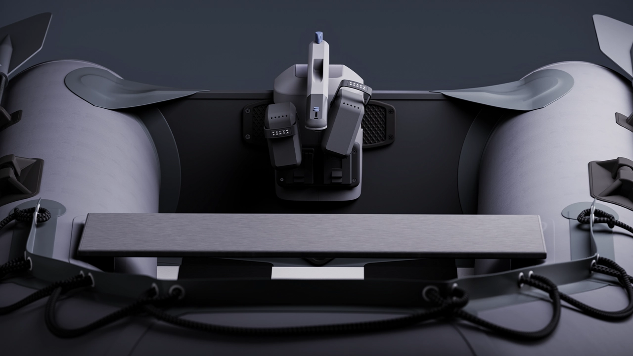 Inserting the two compact battery units.