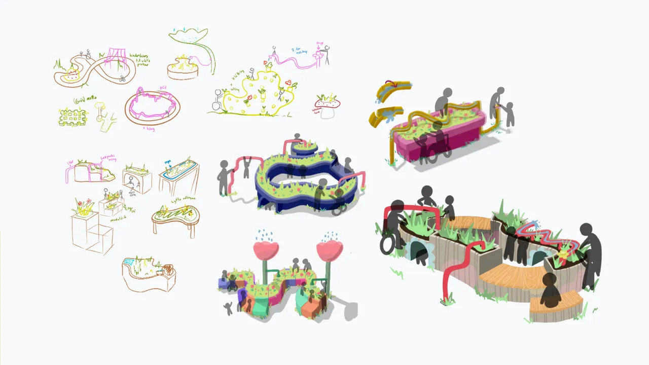 Sketches and concepts, later evaluated with professionals