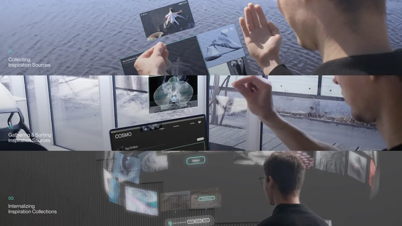 COSMO will help designers for inspiration all the way from collecting inspiration sources, gathering & sorting inspiration sources to internalising inspiration collections.