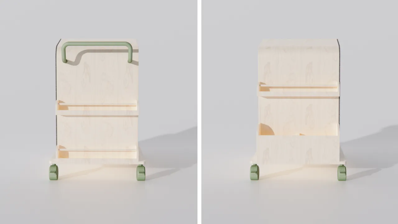 Integrated bookshelves on the sides