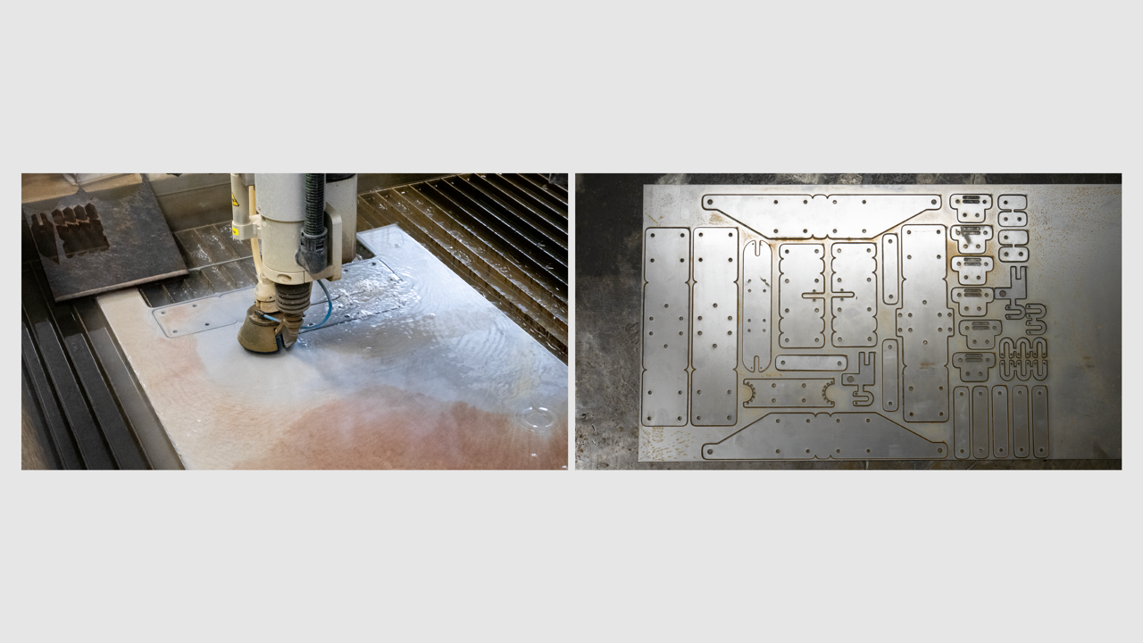 Manufacturing parts with a water jet cutter