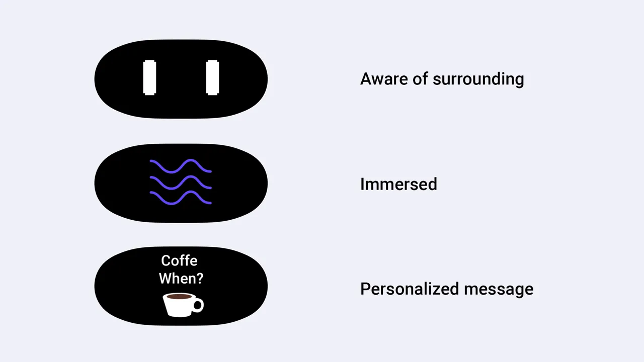 Examples of what the front facing display can show