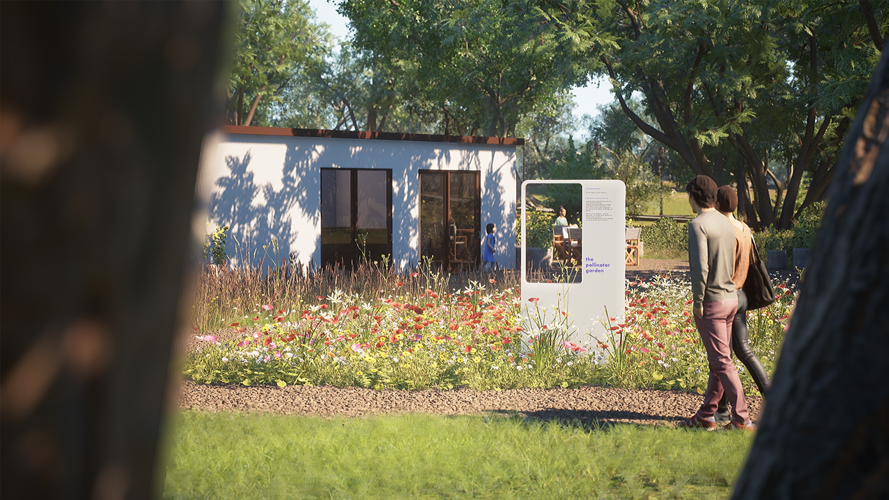 Signs along the garden paths provide the human visitors with context to their experience, informing them about the purpose of the space and introducing the issue.