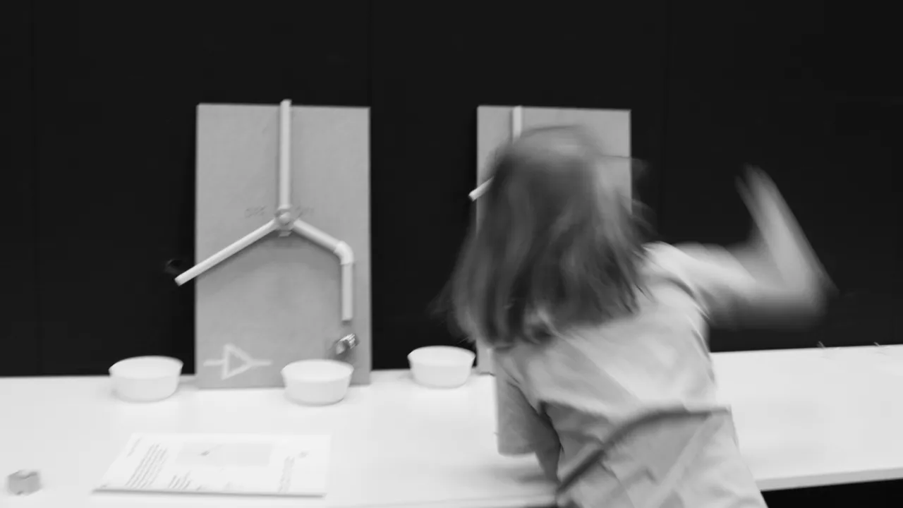 Testing out prototypes at Curiosum, ”mechanical logic gates”