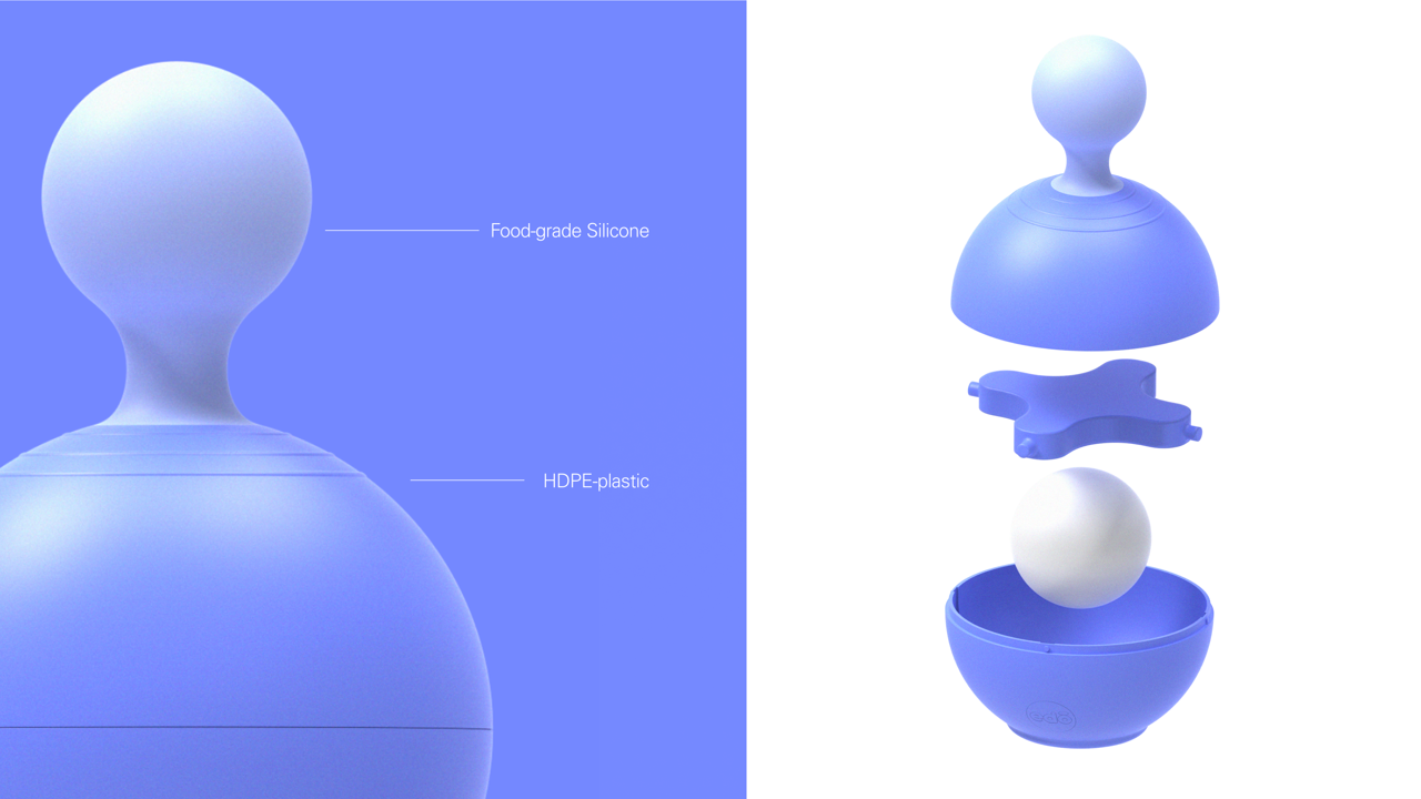 Material and construction of one of the artefacts. Designed with safety and easy cleaning in mind. 