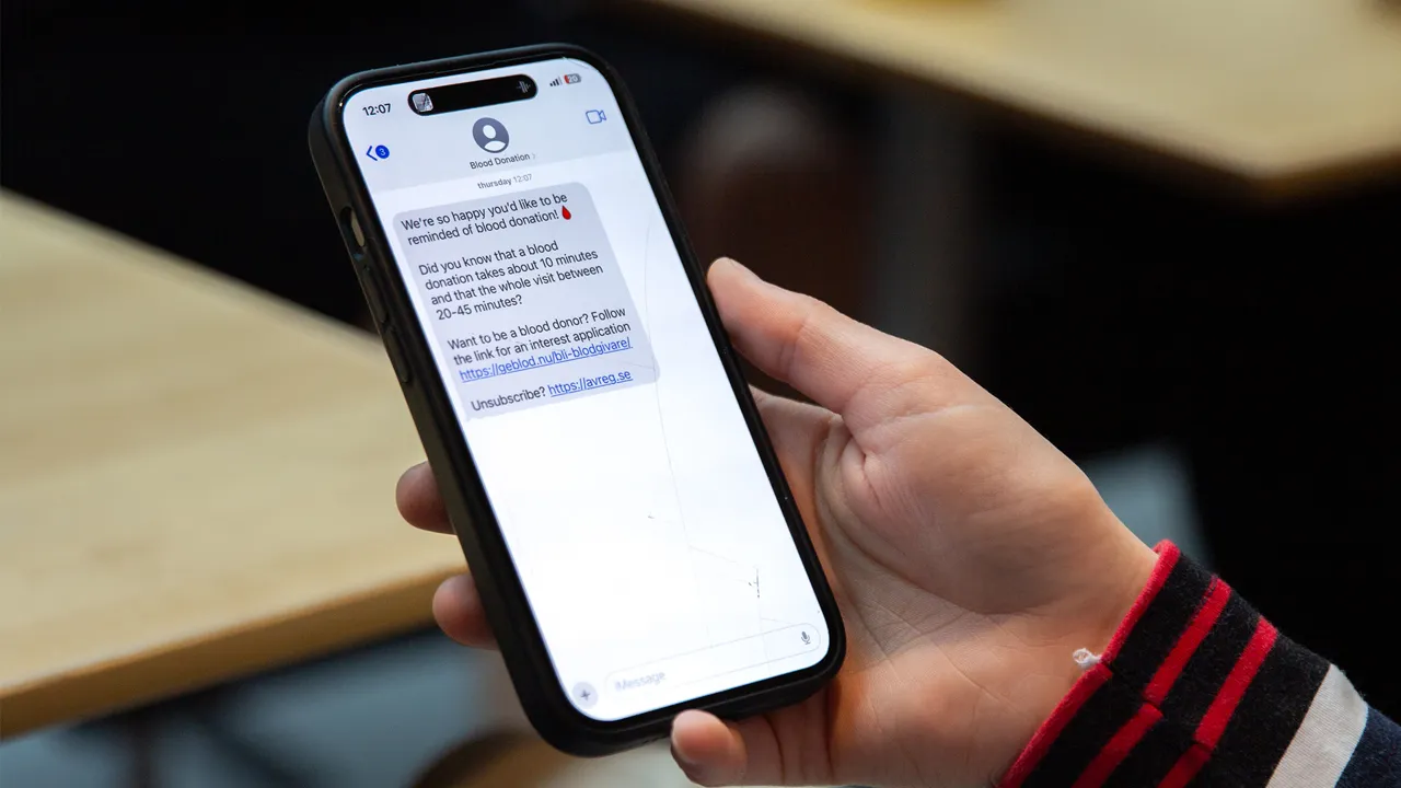 Sign up-reminder messages for non-blood donors