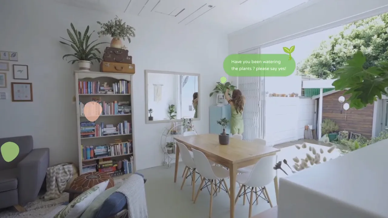 Engaging with asynchronous messages in a spatial environment.