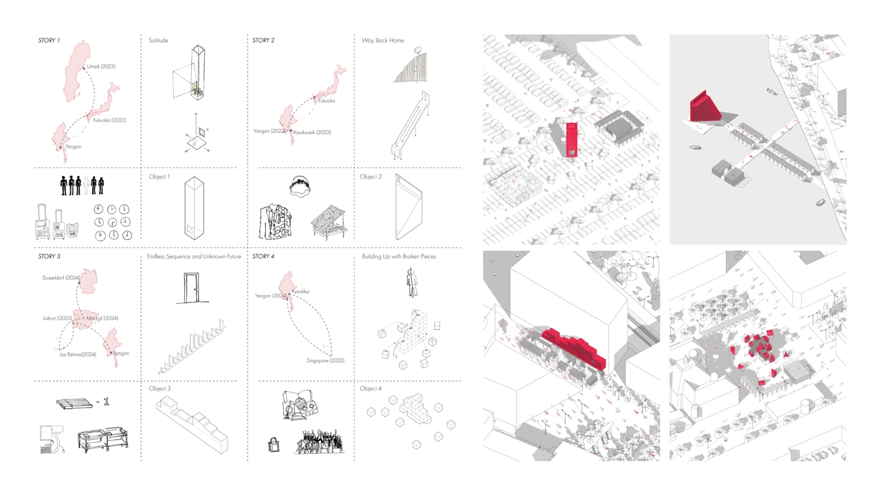 A collage of lot's of drawings from the students project
