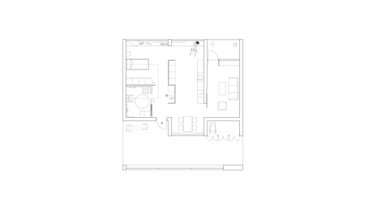A floor plan sketch