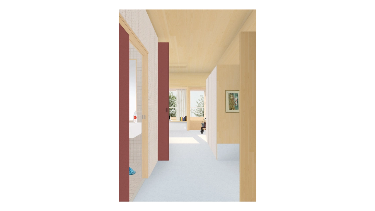 3D image of interior in an apartment focused on light