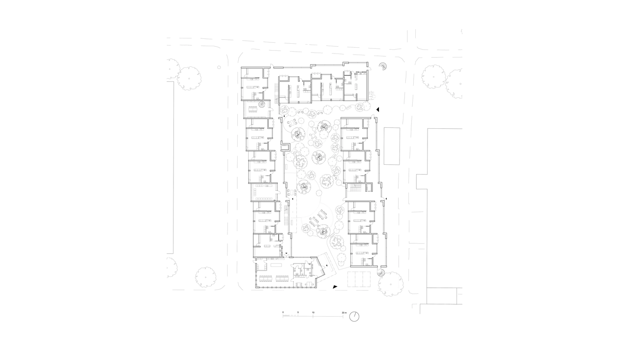 A plan sketch of a residential area