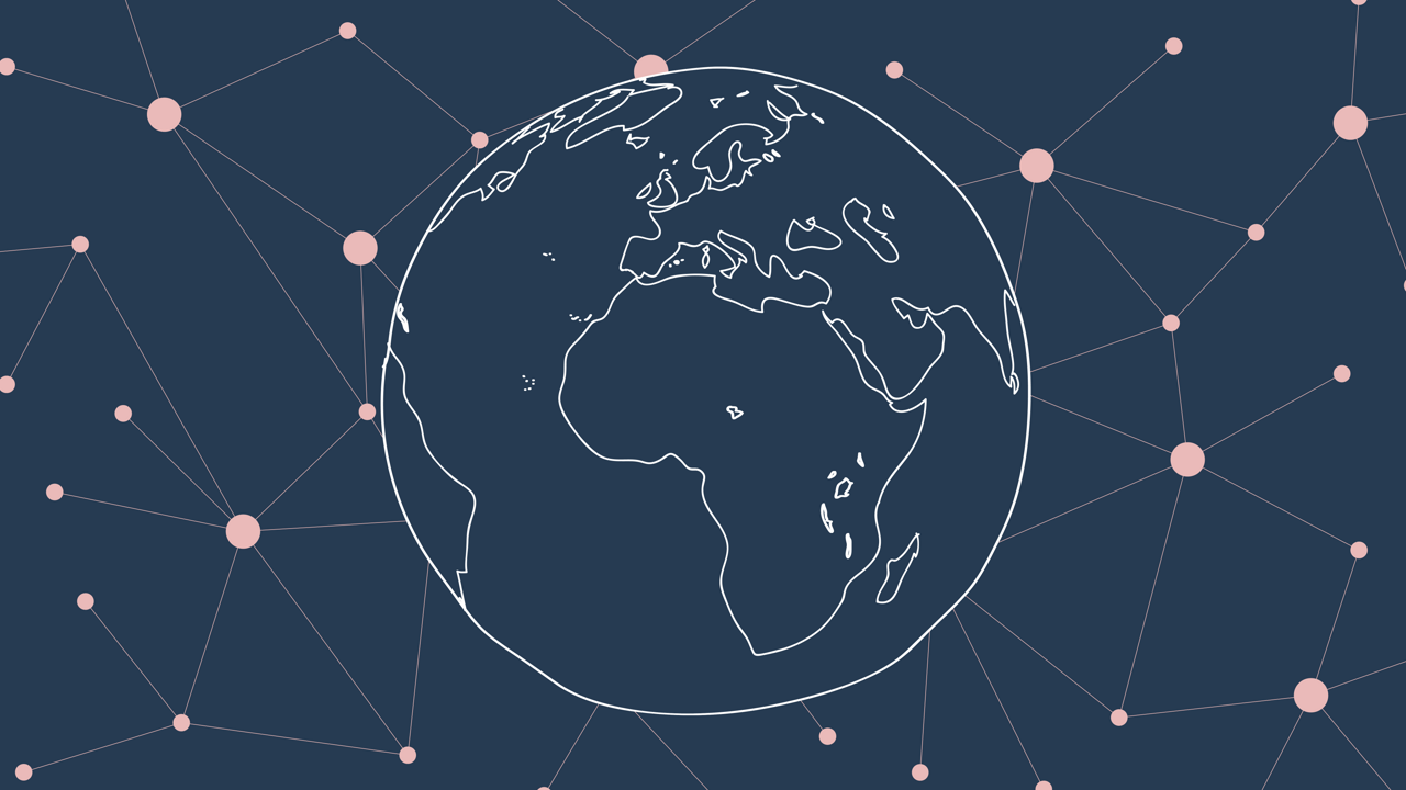 Illustration of a globe seen from space