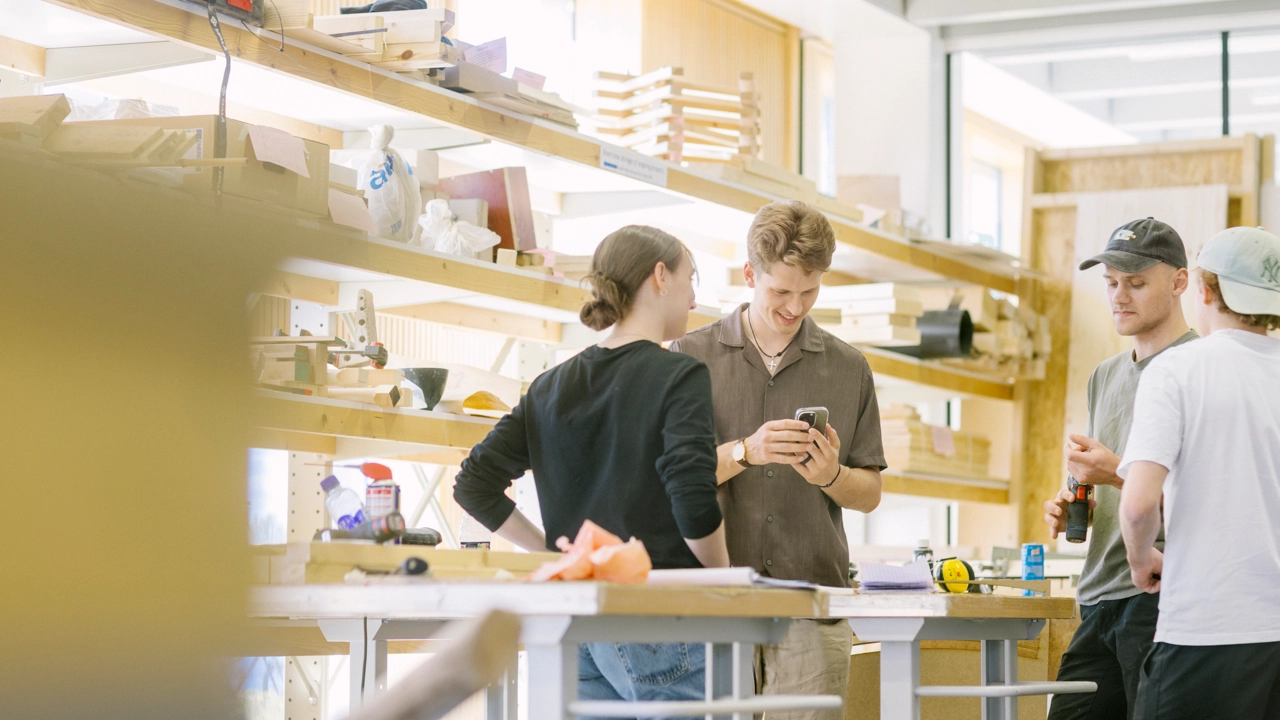 Students at Umeå School of Architecture working on their projects.