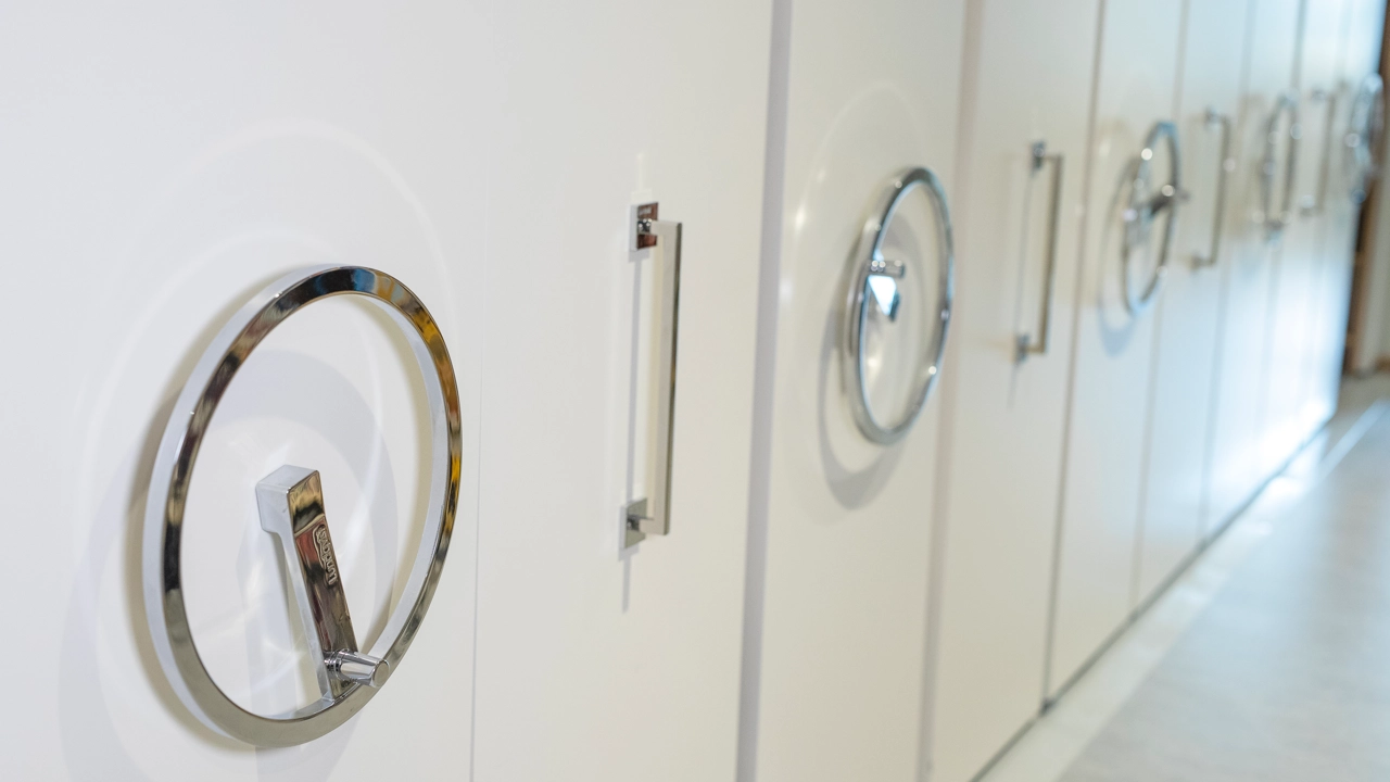 Detalj på arkivskåp.