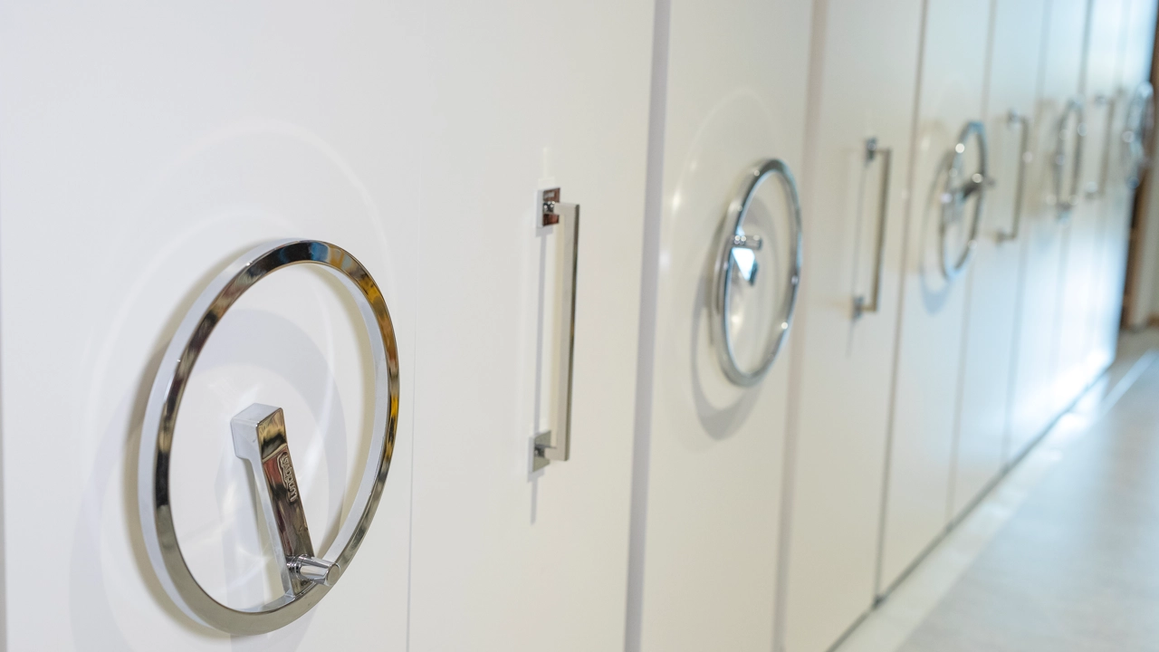 Close-up of an archiving cabinet