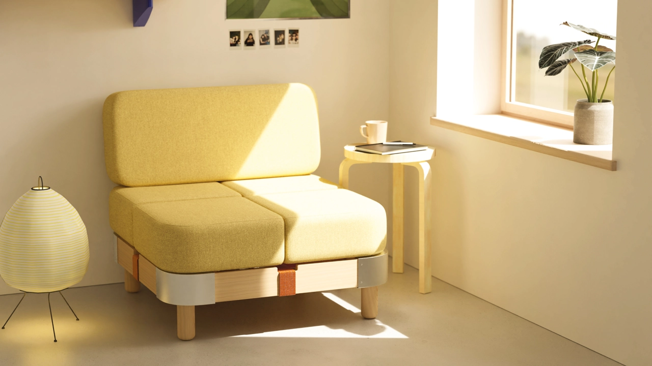 Exploring sustainable furniture solutions for individuals living a flexible, unsettled lifestyle.