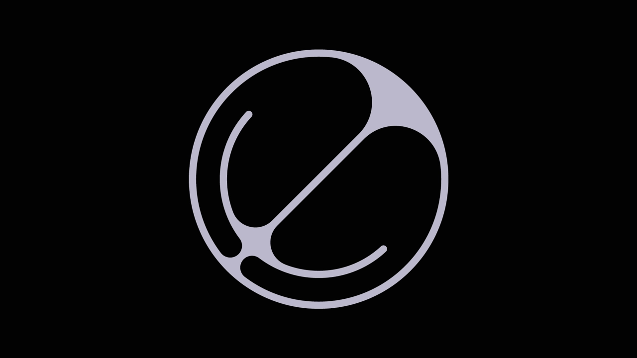 abstract logotype in cirkel on black