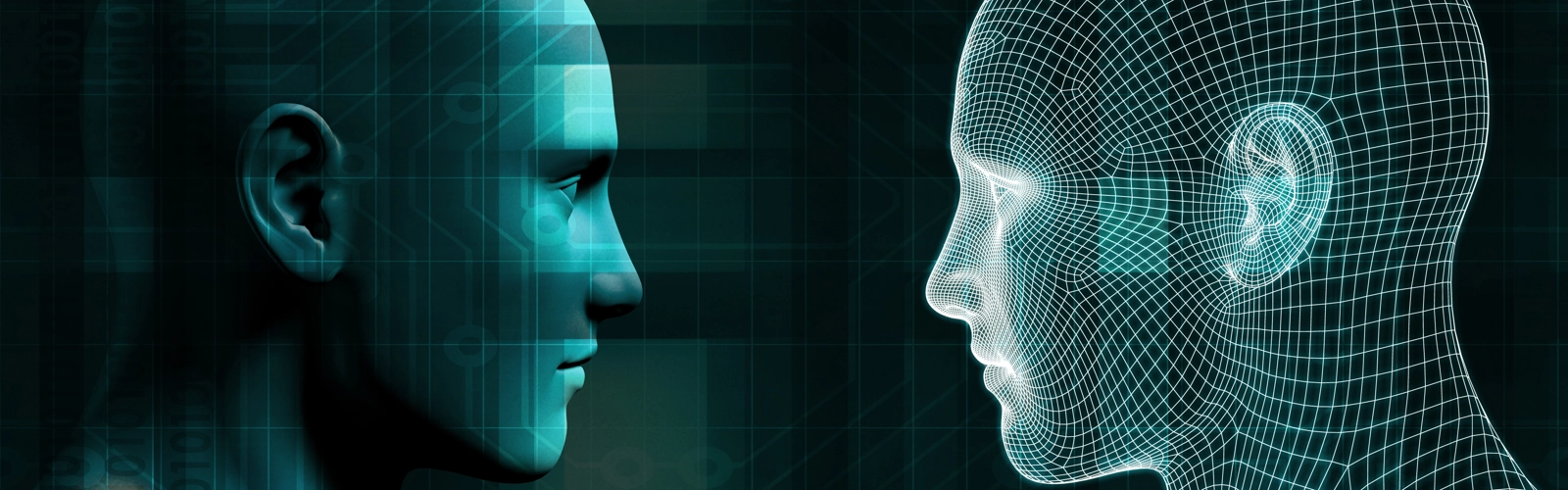 Illustration på artificiell intelligens, digitala tvillingar.