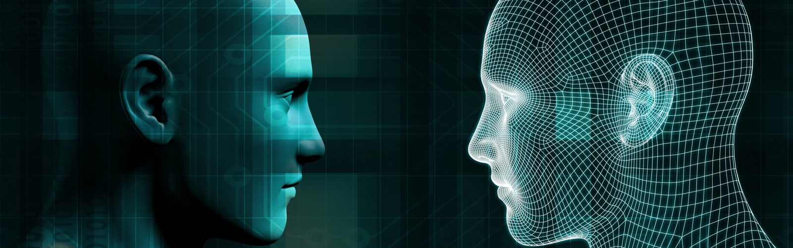 Illustration på artificiell intelligens, digitala tvillingar.