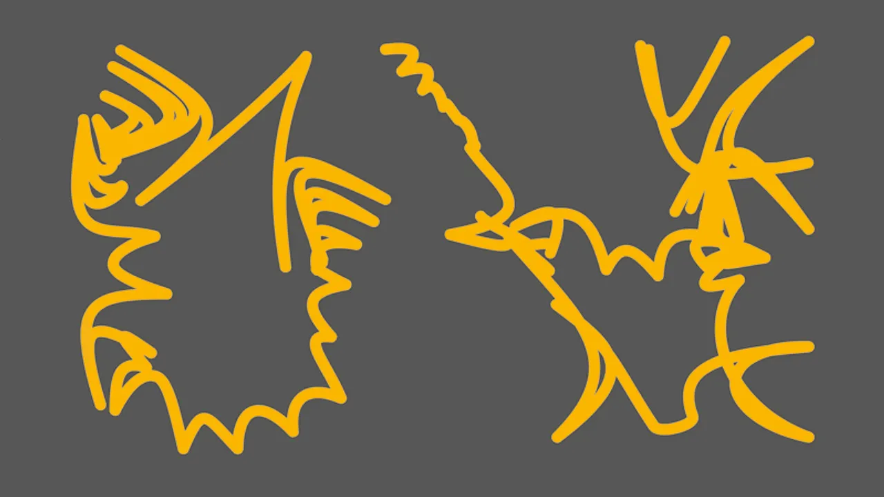 Gula mönster på grå botten