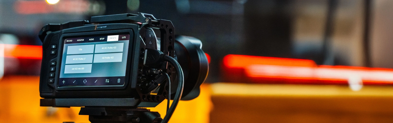 Bild av BM-kamera i studiomiljö