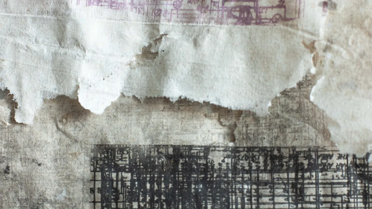 Detalj av verk av papper