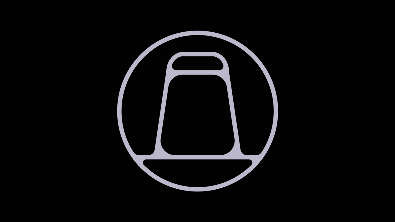 abstrakt logotyp i cirkel på svart botten