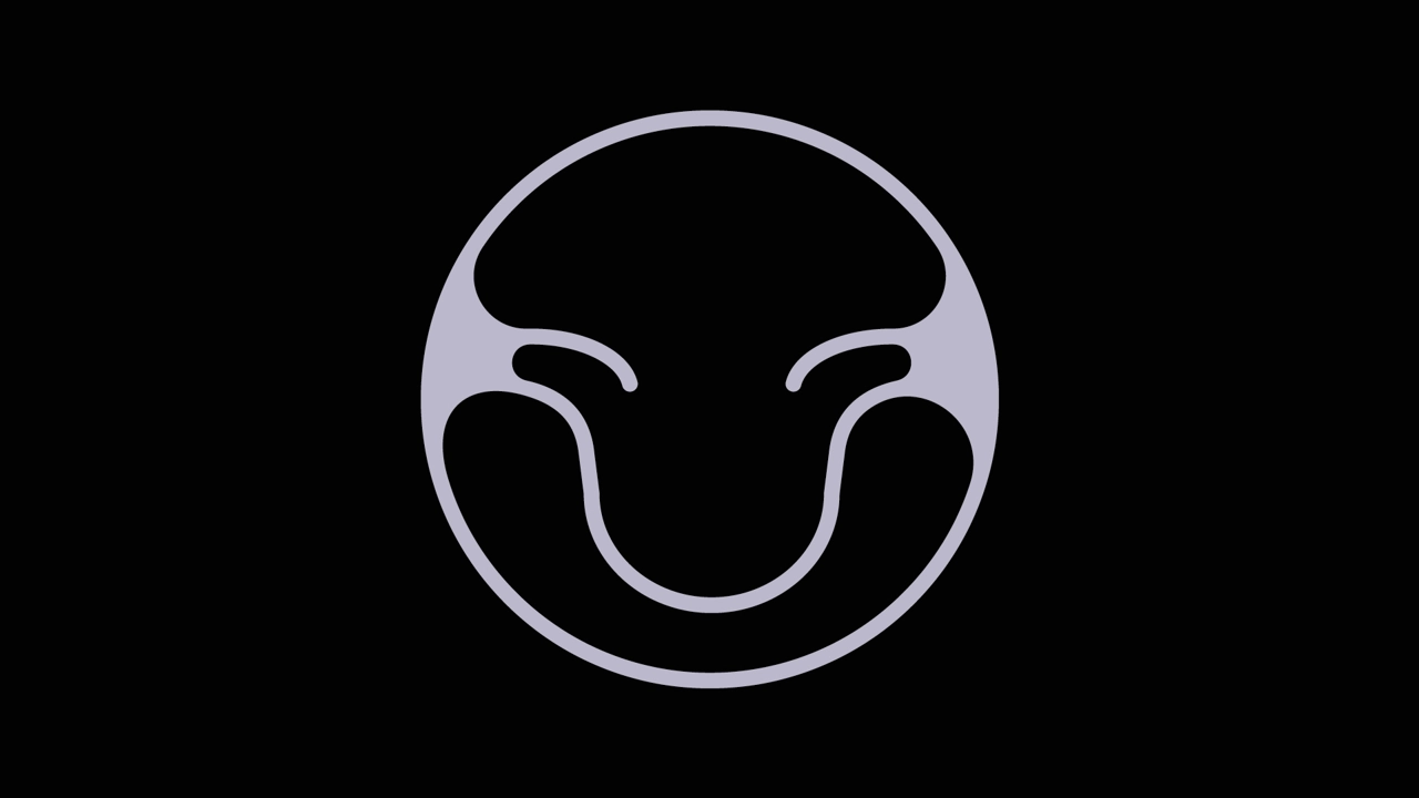 abstract logotype in cirkel on black