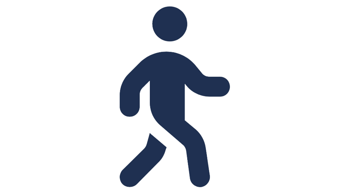 Symbol på människa som går